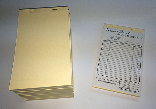 Receipts can be bound into books, helping you stay organized! Receipt Books